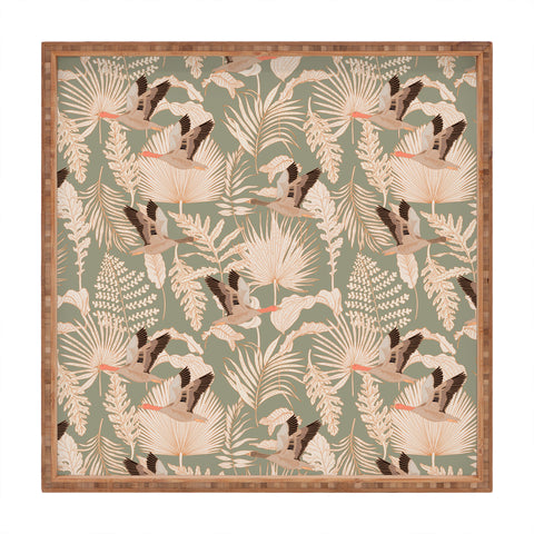 Iveta Abolina Geese and Palm Sage Square Tray