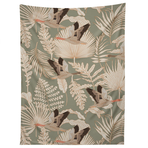 Iveta Abolina Geese and Palm Sage Tapestry