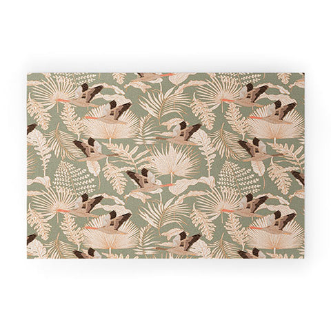 Iveta Abolina Geese and Palm Sage Welcome Mat