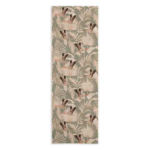 Iveta Abolina Geese and Palm Sage Yoga Towel