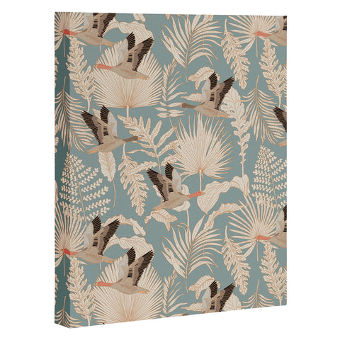 Iveta Abolina Geese and Palm Teal Art Canvas