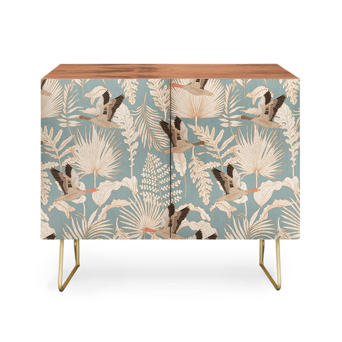 Iveta Abolina Geese and Palm Teal Credenza