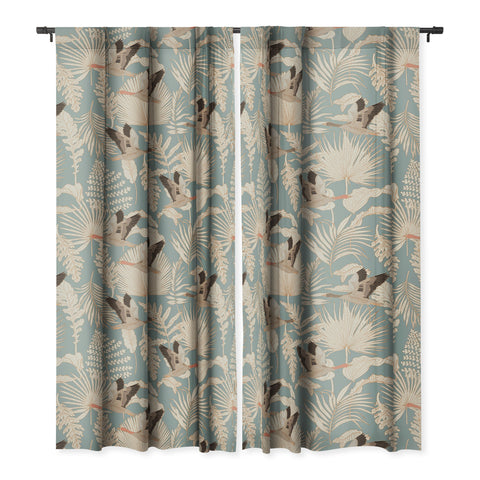 Iveta Abolina Geese and Palm Teal Blackout Non Repeat