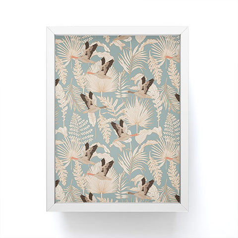 Iveta Abolina Geese and Palm Teal Framed Mini Art Print