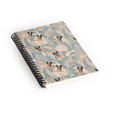 Iveta Abolina Geese and Palm Teal Spiral Notebook