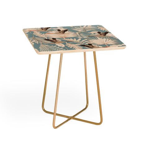 Iveta Abolina Geese and Palm Teal Side Table