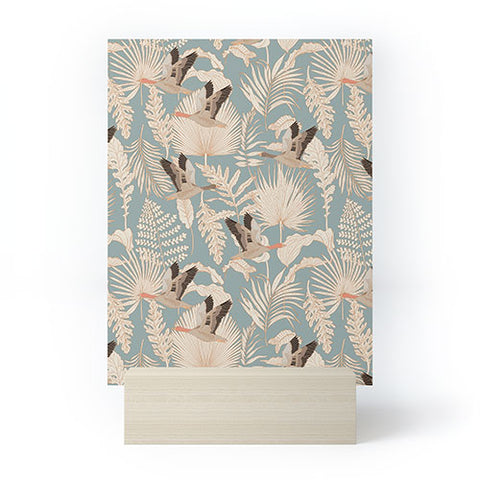 Iveta Abolina Geese and Palm Teal Mini Art Print