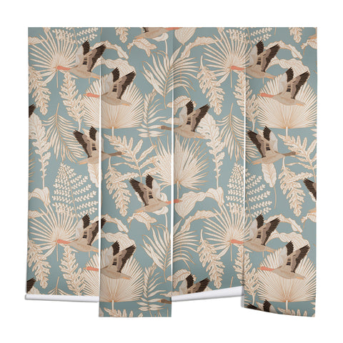 Iveta Abolina Geese and Palm Teal Wall Mural