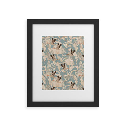 Iveta Abolina Geese and Palm Teal Framed Art Print