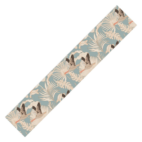 Iveta Abolina Geese and Palm Teal Table Runner