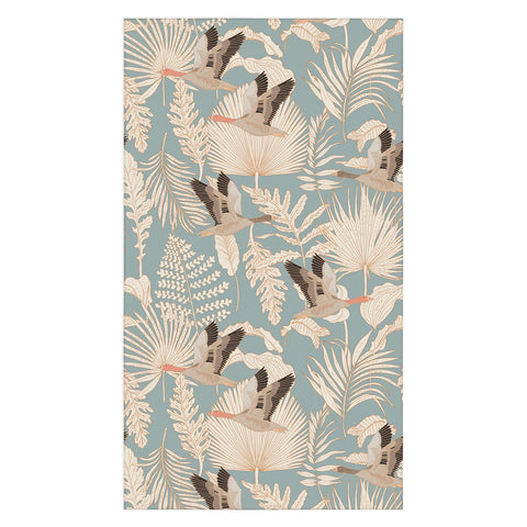 Iveta Abolina Geese and Palm Teal Tablecloth