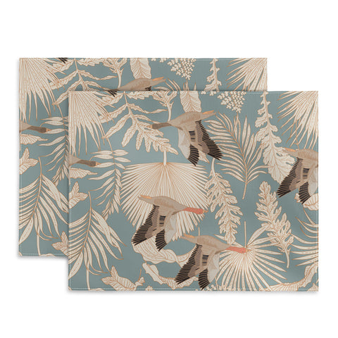 Iveta Abolina Geese and Palm Teal Placemat