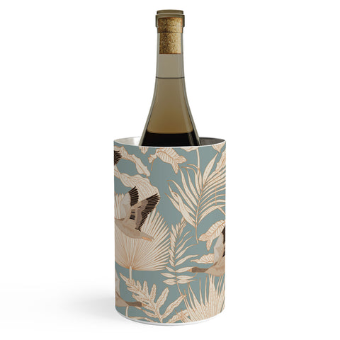 Iveta Abolina Geese and Palm Teal Wine Chiller