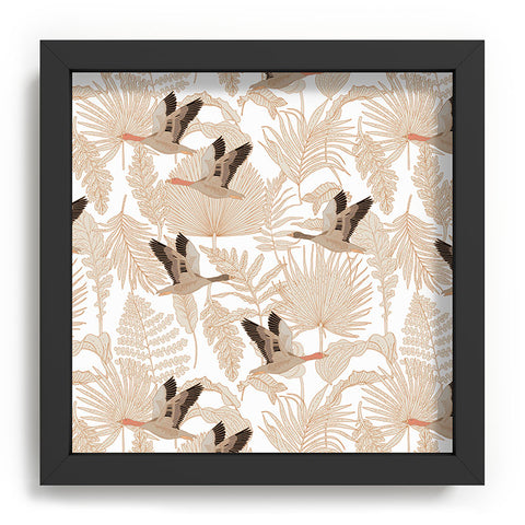 Iveta Abolina Geese and Palm White Recessed Framing Square