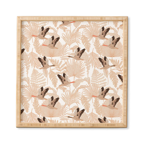 Iveta Abolina Geese and Palm White Framed Wall Art