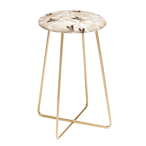 Iveta Abolina Geese and Palm White Counter Stool