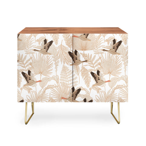 Iveta Abolina Geese and Palm White Credenza