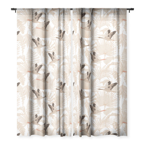 Iveta Abolina Geese and Palm White Sheer Non Repeat