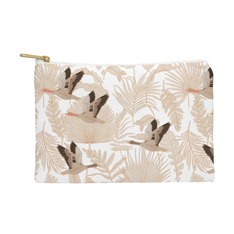 Iveta Abolina Geese and Palm White Pouch