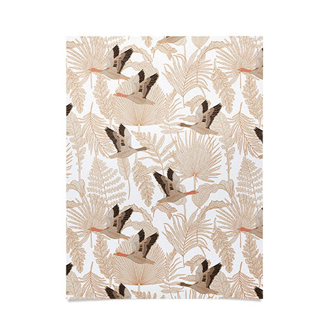 Iveta Abolina Geese and Palm White Poster
