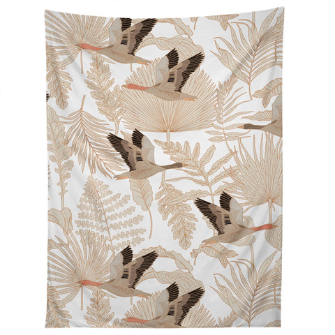 Iveta Abolina Geese and Palm White Tapestry