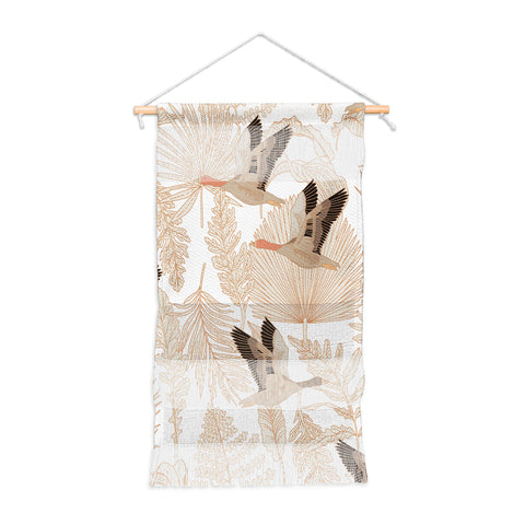 Iveta Abolina Geese and Palm White Wall Hanging Portrait