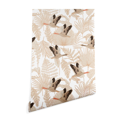 Iveta Abolina Geese and Palm White Wallpaper
