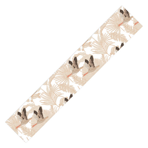 Iveta Abolina Geese and Palm White Table Runner