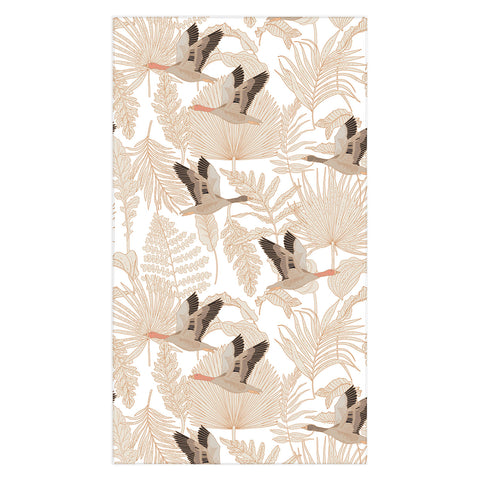 Iveta Abolina Geese and Palm White Tablecloth