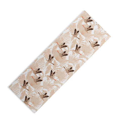 Iveta Abolina Geese and Palm White Yoga Mat