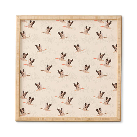 Iveta Abolina Geese Light Cream Framed Wall Art