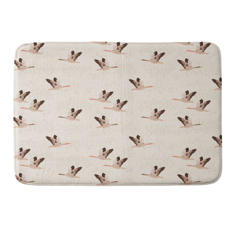 Iveta Abolina Geese Light Cream Memory Foam Bath Mat