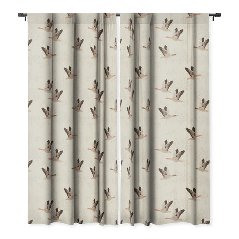 Iveta Abolina Geese Light Cream Blackout Window Curtain