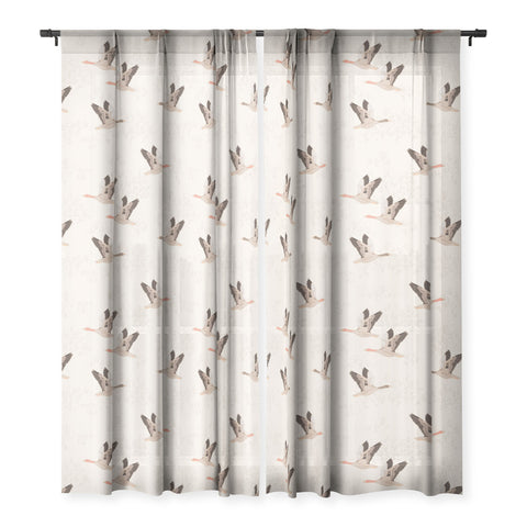 Iveta Abolina Geese Light Cream Sheer Window Curtain