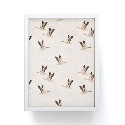 Iveta Abolina Geese Light Cream Framed Mini Art Print