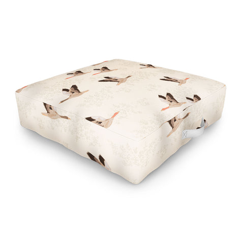 Iveta Abolina Geese Light Cream Outdoor Floor Cushion