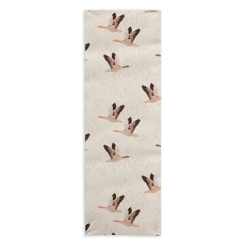 Iveta Abolina Geese Light Cream Yoga Towel