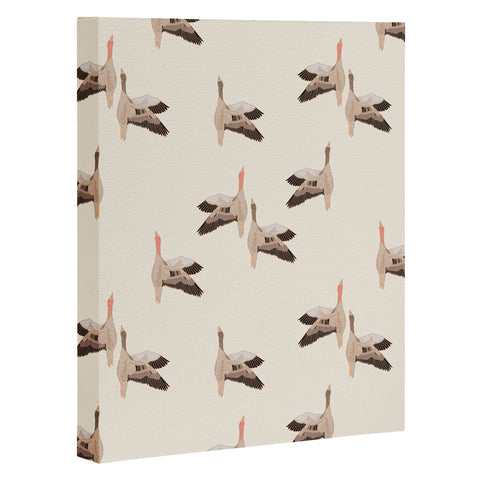 Iveta Abolina Geese Vertical Cream Art Canvas