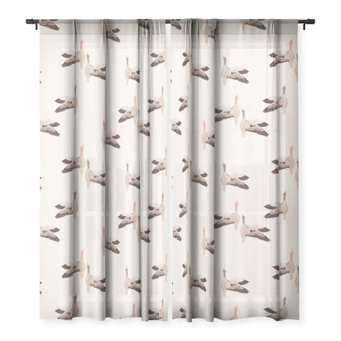 Iveta Abolina Geese Vertical Cream Sheer Non Repeat