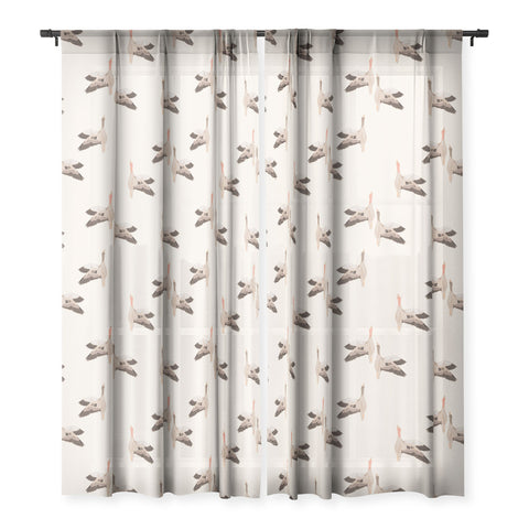 Iveta Abolina Geese Vertical Cream Sheer Window Curtain