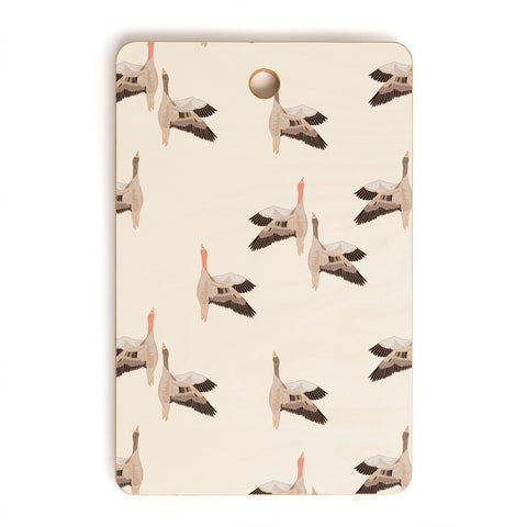 Iveta Abolina Geese Vertical Cream Cutting Board Rectangle
