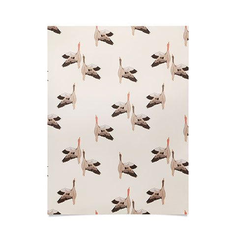Iveta Abolina Geese Vertical Cream Poster