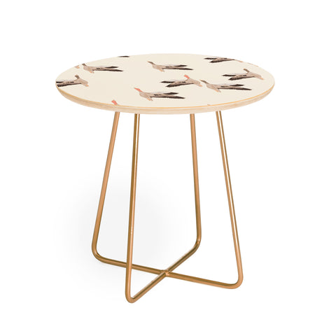 Iveta Abolina Geese Vertical Cream Round Side Table