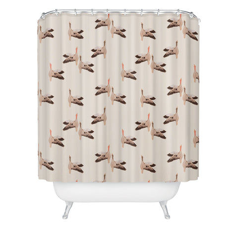Iveta Abolina Geese Vertical Cream Shower Curtain
