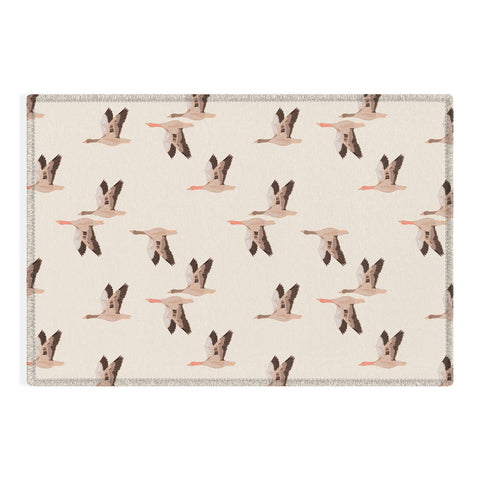 Iveta Abolina Geese Vertical Cream Outdoor Rug