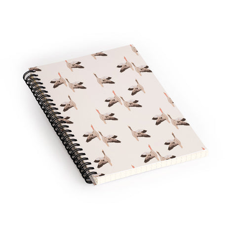 Iveta Abolina Geese Vertical Cream Spiral Notebook
