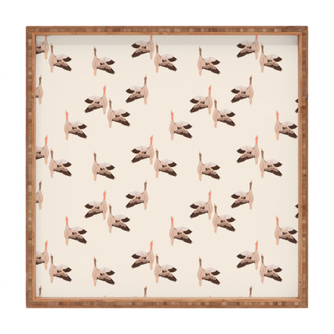 Iveta Abolina Geese Vertical Cream Square Tray