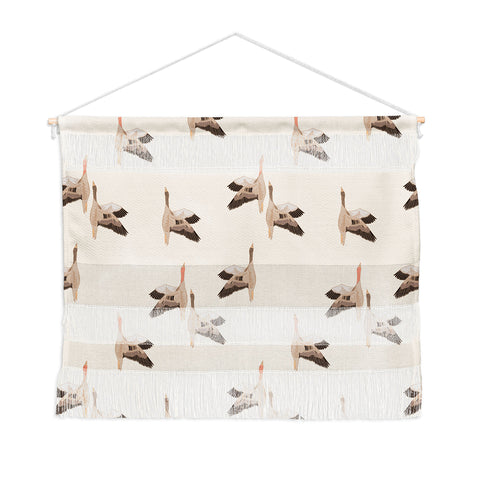 Iveta Abolina Geese Vertical Cream Wall Hanging Landscape