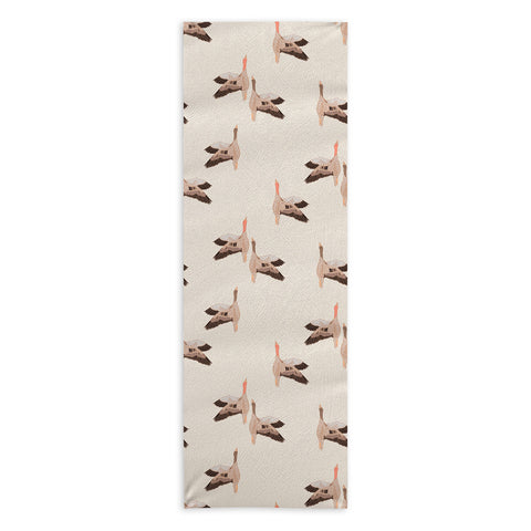 Iveta Abolina Geese Vertical Cream Yoga Towel