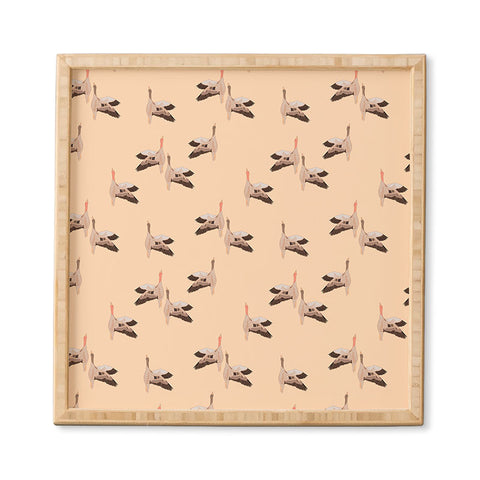Iveta Abolina Geese Vertical Peach Framed Wall Art